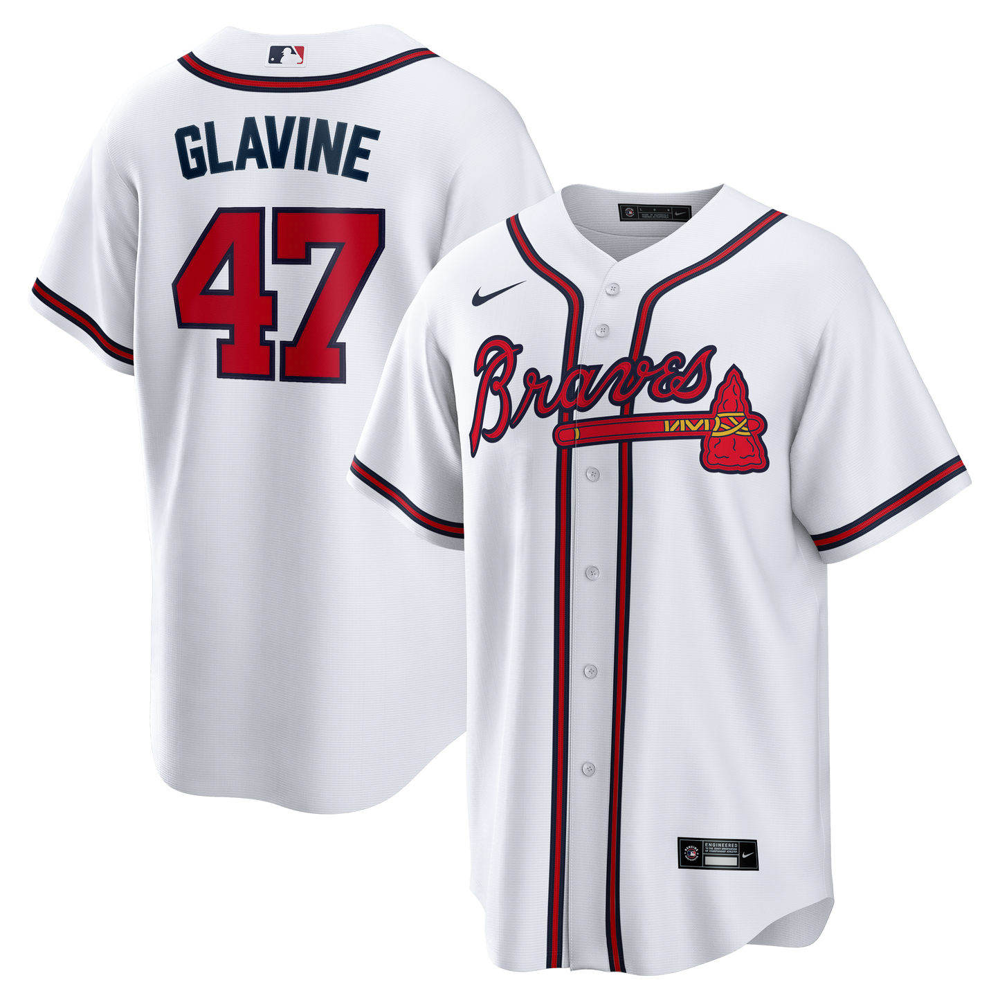 Tom Glavine Atlanta Braves Home Retired Player Replica Jersey - White | Stitched Baseball Jersey TJS1624