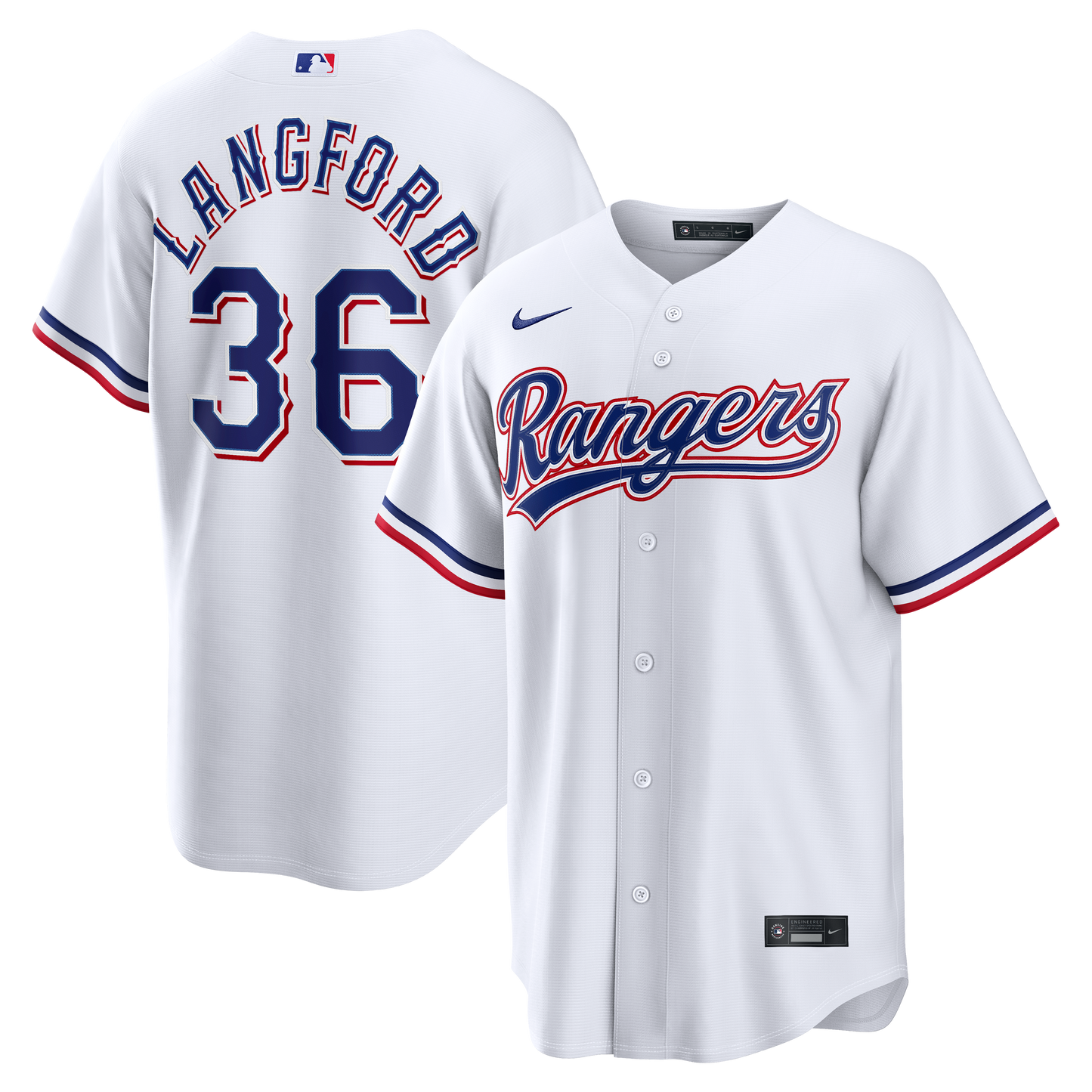 Wyatt Langford Texas Rangers Home Replica Jersey - White | Stitched Baseball Jersey TJS1627