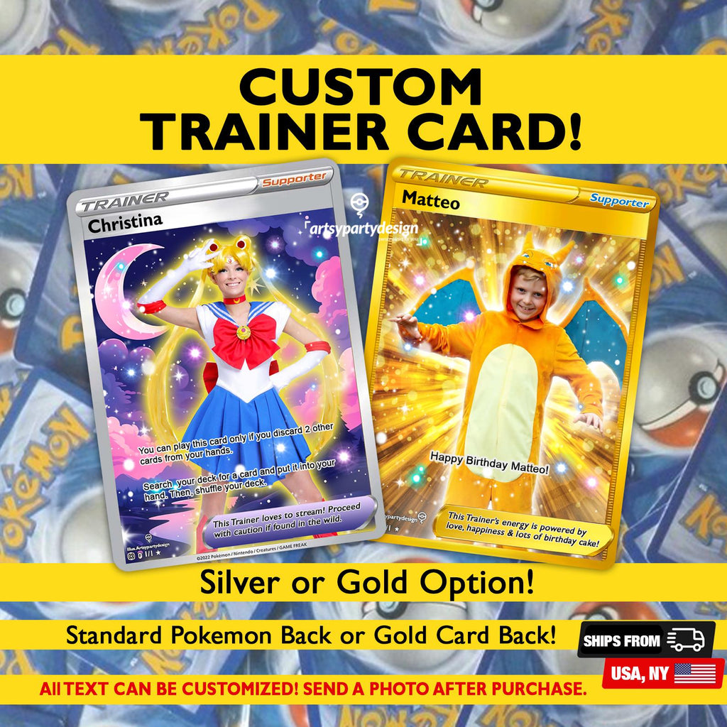 Custom Pokemon Card, Pet as Pokemon , Pokemon Birthday Card, Pokemon Couple Card, Pokemon Gift, Pokemon Christmas Card,Pets,People any photo