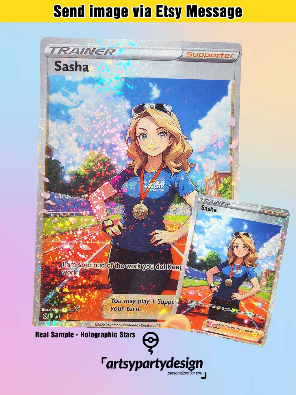 Custom Pokemon Jumbo Card, Print Your Own Card, Jumbo Card Print, Holographic Custom Cards, Any TCG Artwork, Print your own trading card