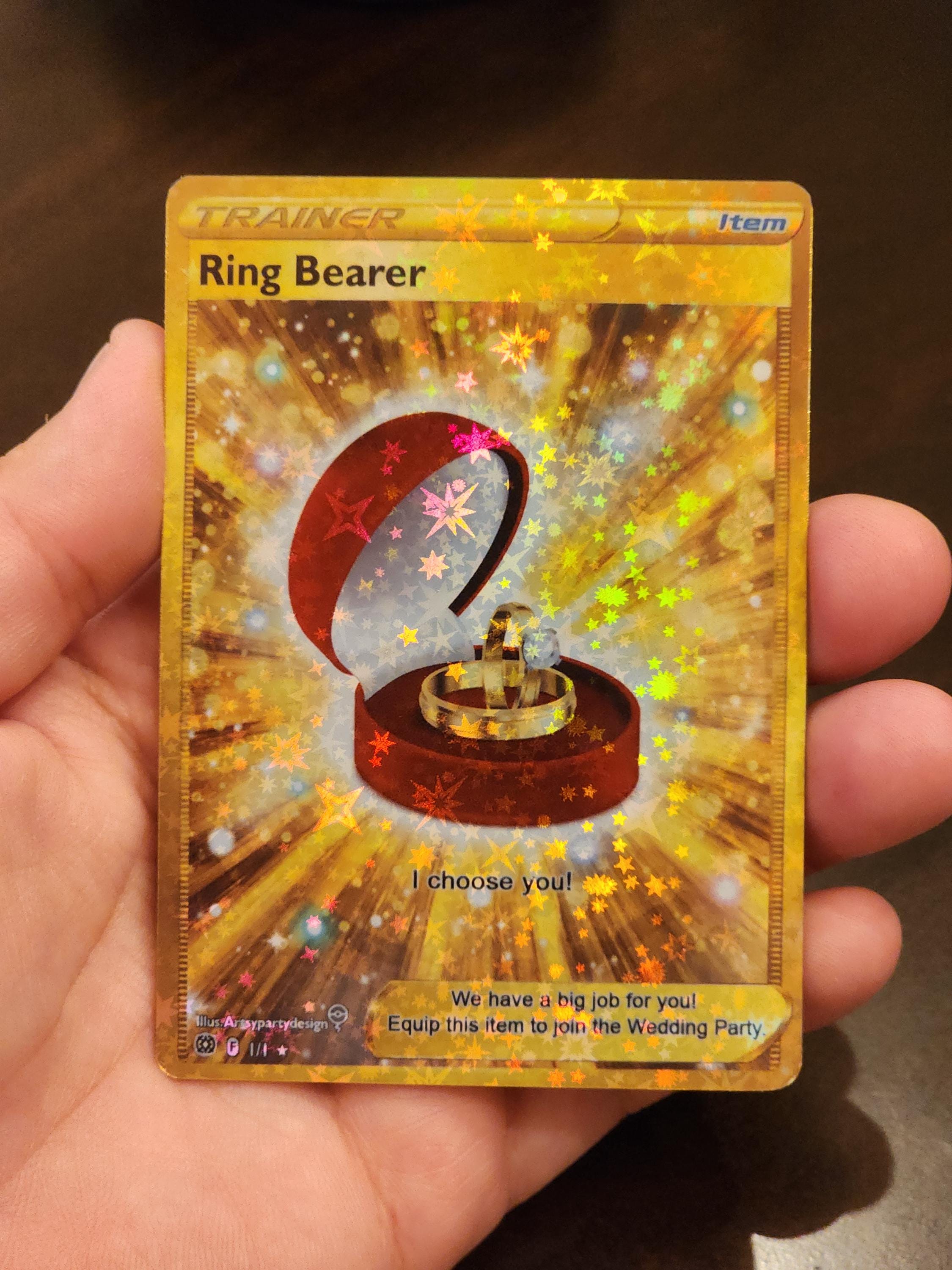 Flowergirl Pokemon Card, Ring Bearer Pokemon Card, Custom Pokemon Card, Flower Girl, Ring Bearer, Custom Item card, Wedding Party Pokemon