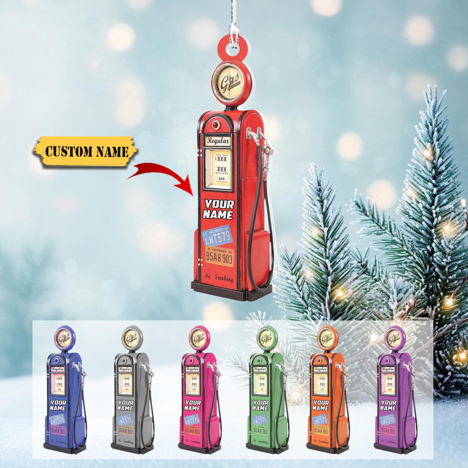Gas Pump Christmas Ornament 2D , Funny Gas Pump Ornament, Fuel Pump Ornament Gift, Gasoline Pump Ornament, Gas Statio...