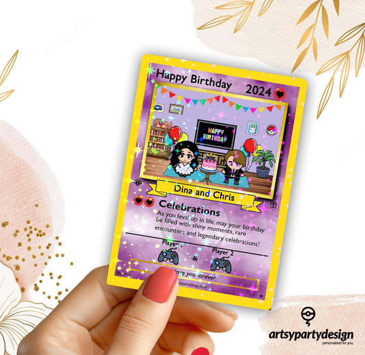 Custom Birthday Card, Custom Pokemon Card, Custom Trading Card, Pokemon Birthday Card, Pokemon Birthday, Birthday Car...
