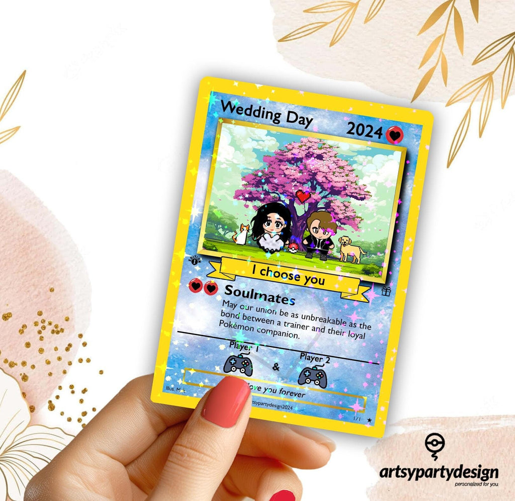 Custom Pokemon Anniversary Card, Custom Pokemon Proposal Card, Pokemon Proposal Card, Pokemon Anniversary, Pokemon Wedding Card, Gifts