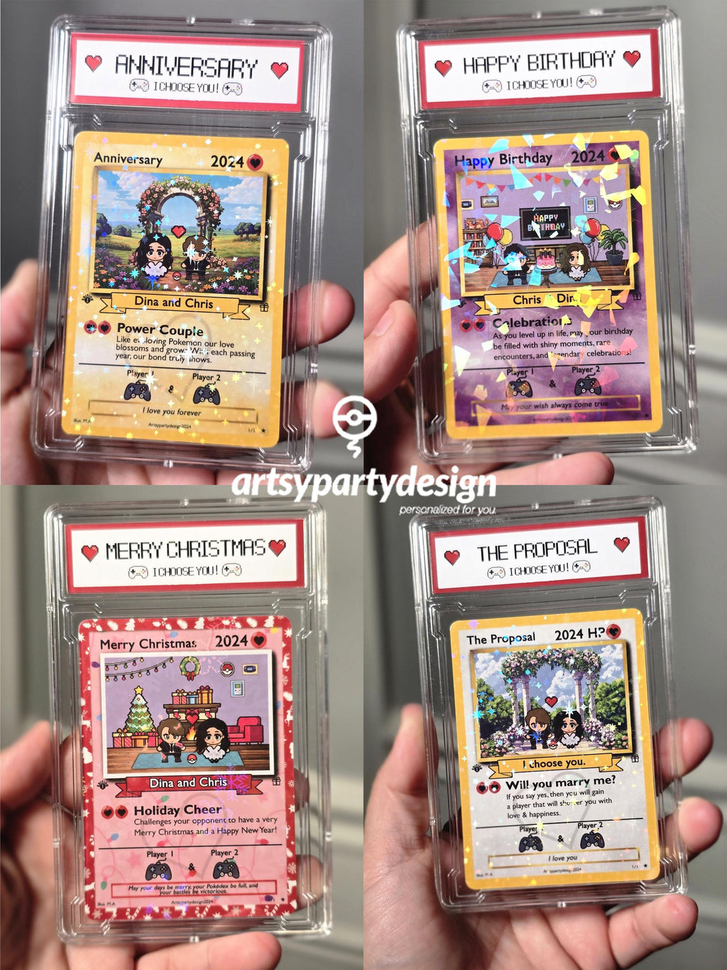 Custom Anniversary Card, Custom PokeCard, Valentines Day Gift , Proposal Card, Anniversary, Wedding Card, TCG, Custom Trading card,