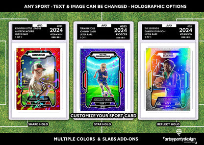 Custom Sports Card for Kids, Custom Sport Card, Custom Slabcase Trading Card, Baseball,Soccer, Hockey, Football, Bask...