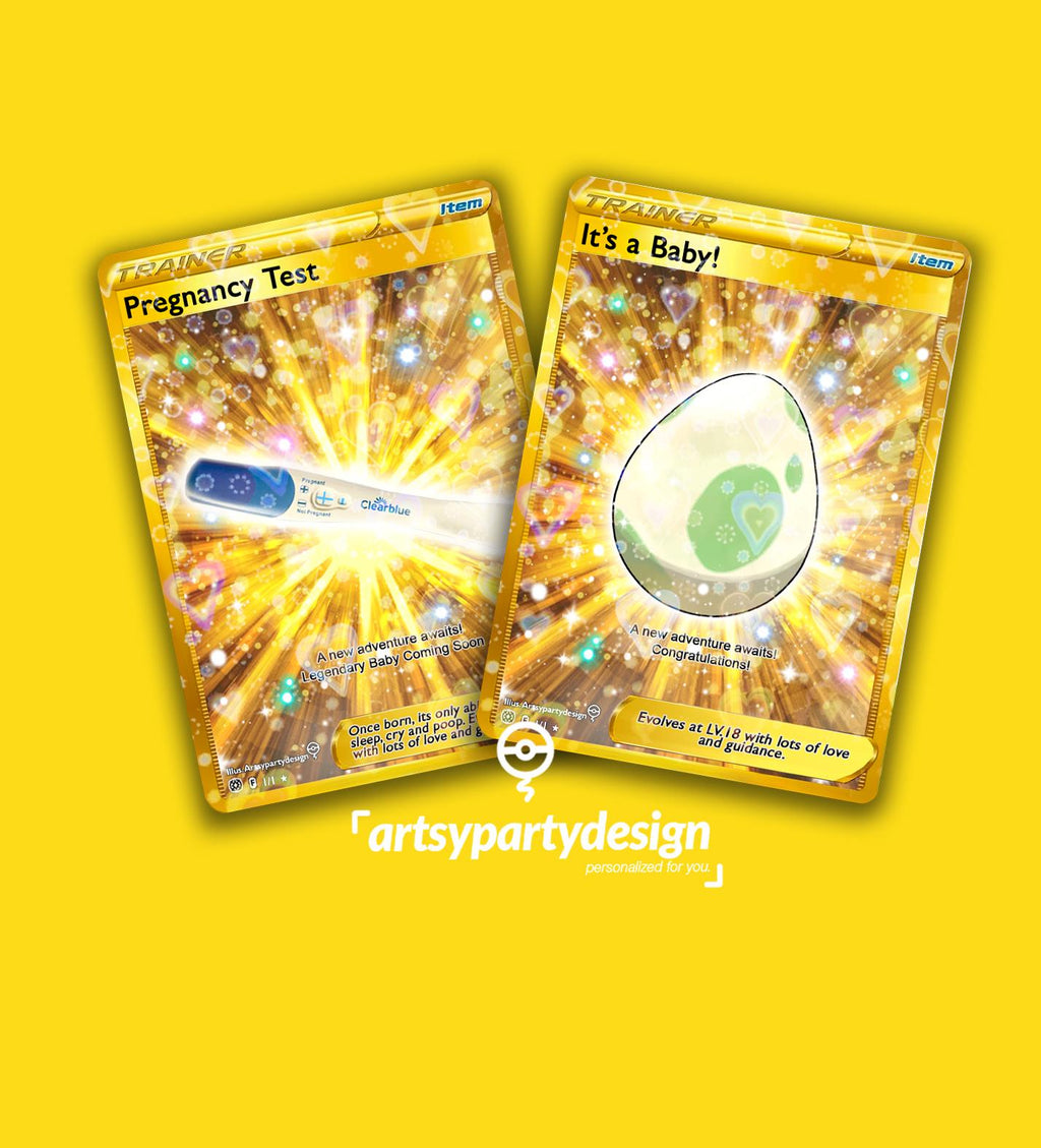 Pokemon Pregnancy Card, Pokemon Anniversary Card, Custom Pokemon Card, Pregnancy Announcement, Pokemon Valentine Card, Gamer Husband