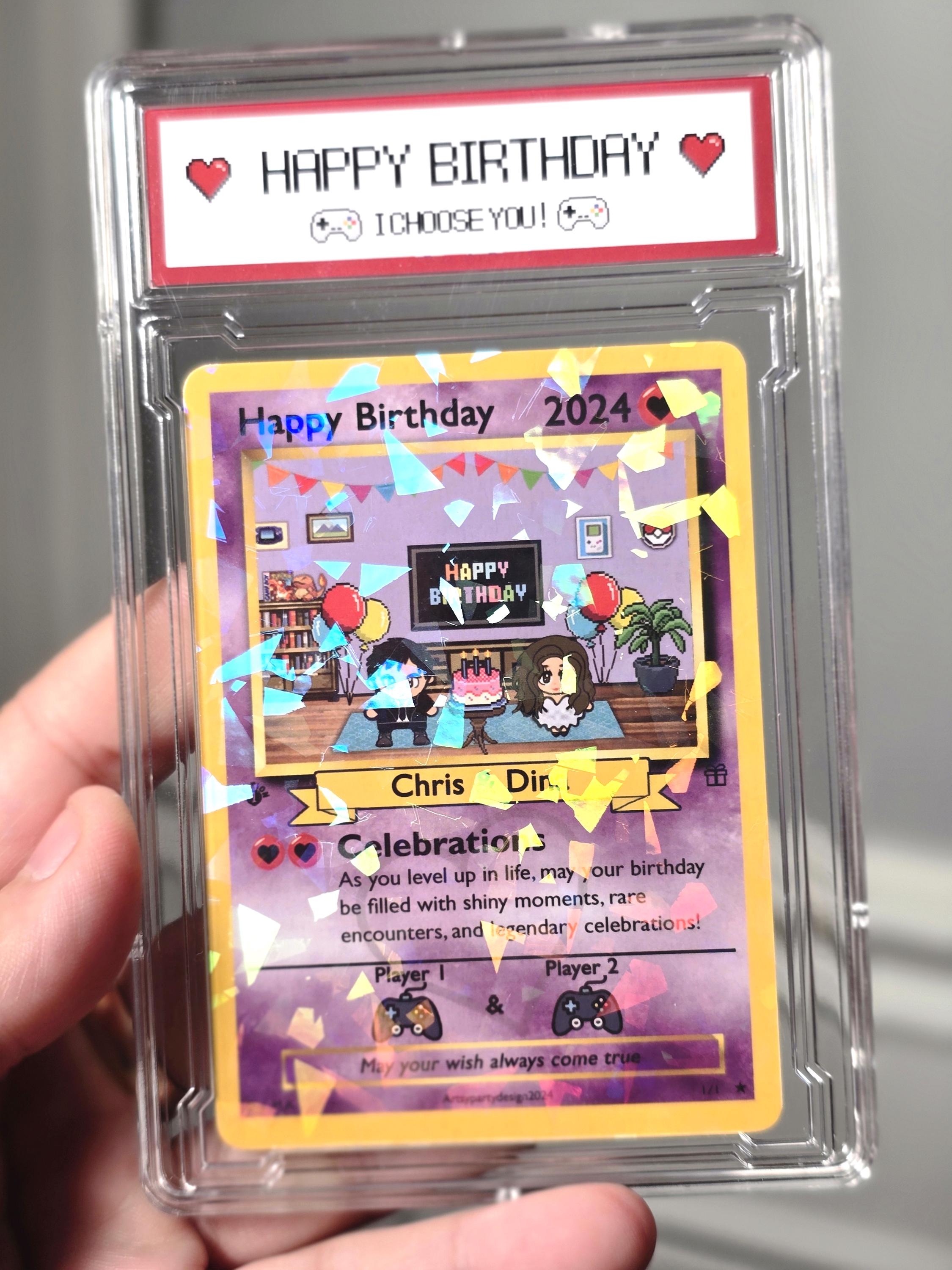 Custom Birthday Card, Custom Pokemon Card, Custom Trading Card, Pokemon Birthday Card, Pokemon Birthday, Birthday Card, Custom Pokemon