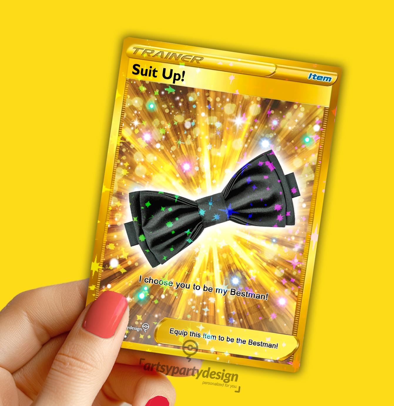 Groomsman Pokemon Card, Best Man Pokemon Card, Custom Pokemon Card, Groomsman I choose you card, Pokemon Wedding Party Gift, Officiant