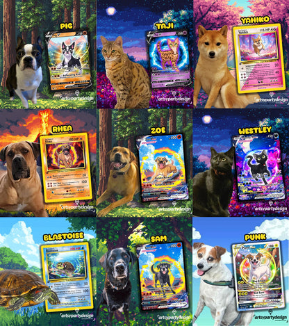 Custom Pokemon Card, Pet as Pokemon , Pokemon Card, Turn your pet into a Pokemon, Pokemon Illustration, Artist rendit...