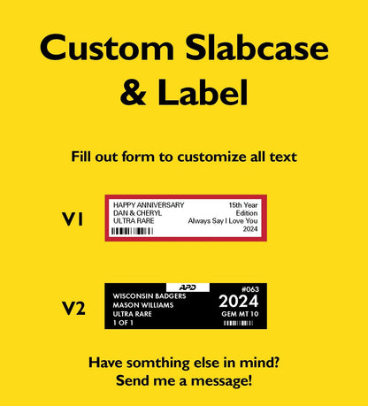 Custom label and Slabcase for graded cards, custom label for cards, double sided, custom slabcase, slabcase labels, g...