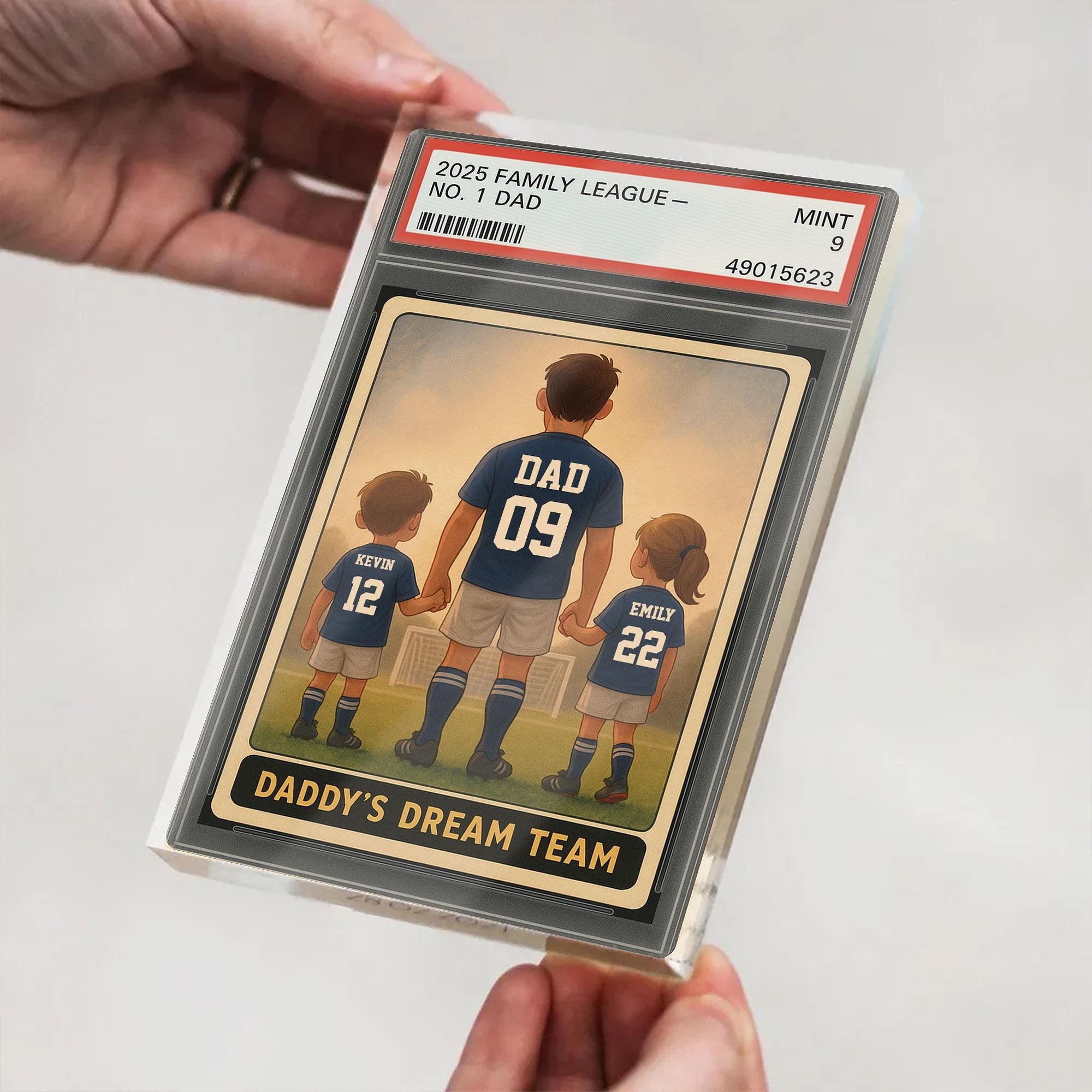 Soccer No.1 Dad Grandpa Man And Kids Trading Card Style Personalized Acrylic Block, Fathers Day Gift For Soccer Dad, ...
