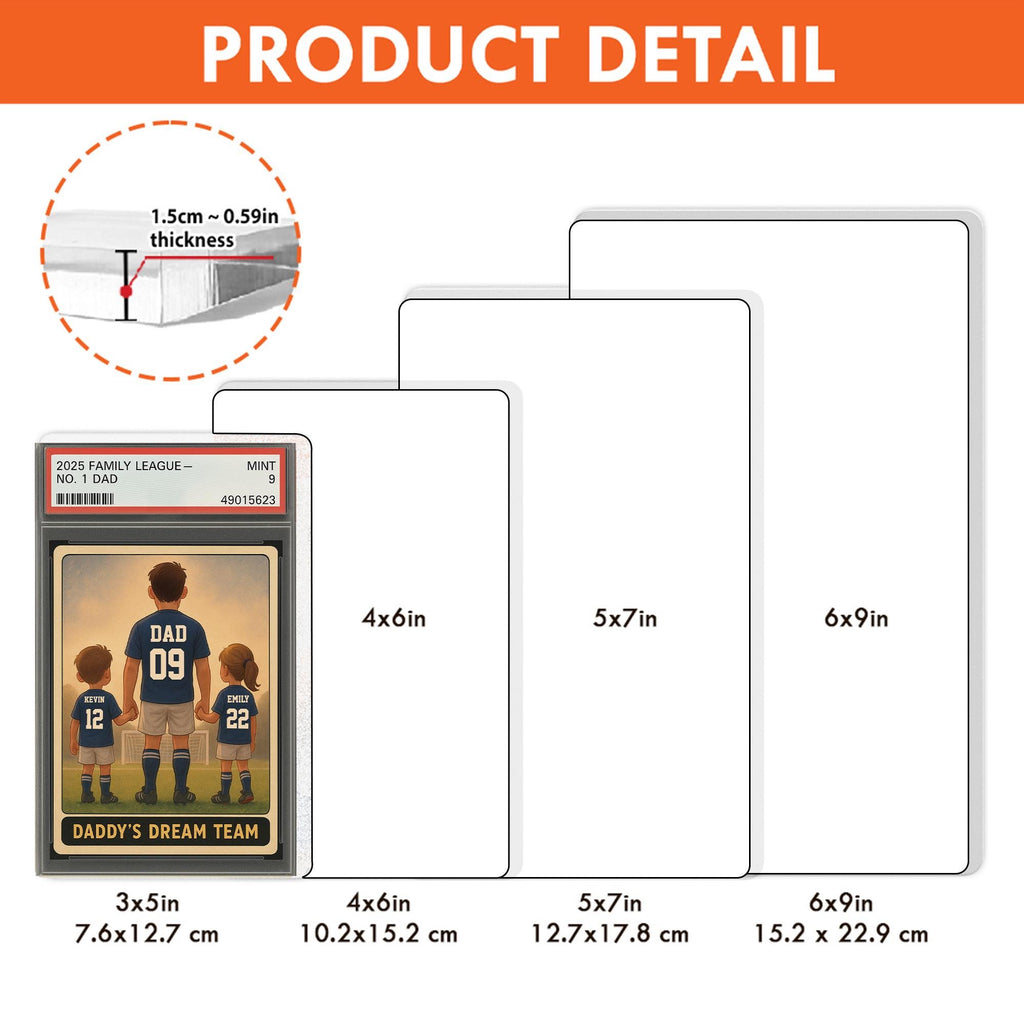 Soccer No.1 Dad Grandpa Man And Kids Trading Card Style Personalized Acrylic Block, Fathers Day Gift For Soccer Dad, ...