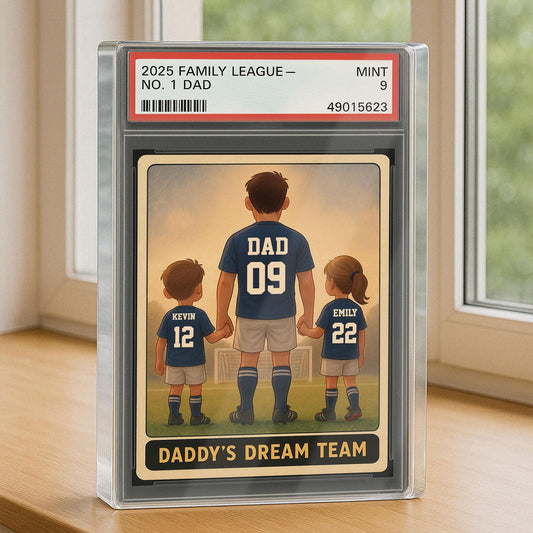 Soccer No.1 Dad Grandpa Man And Kids Trading Card Style Personalized Acrylic Block, Fathers Day Gift For Soccer Dad, ...