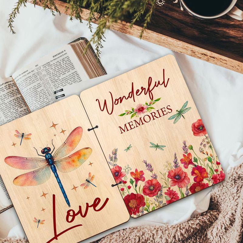 Custom Card Holder with Butterfly And Flower, Book Keepsake Storage, Holiday and Birthday Cards Storage, Greeting Car...