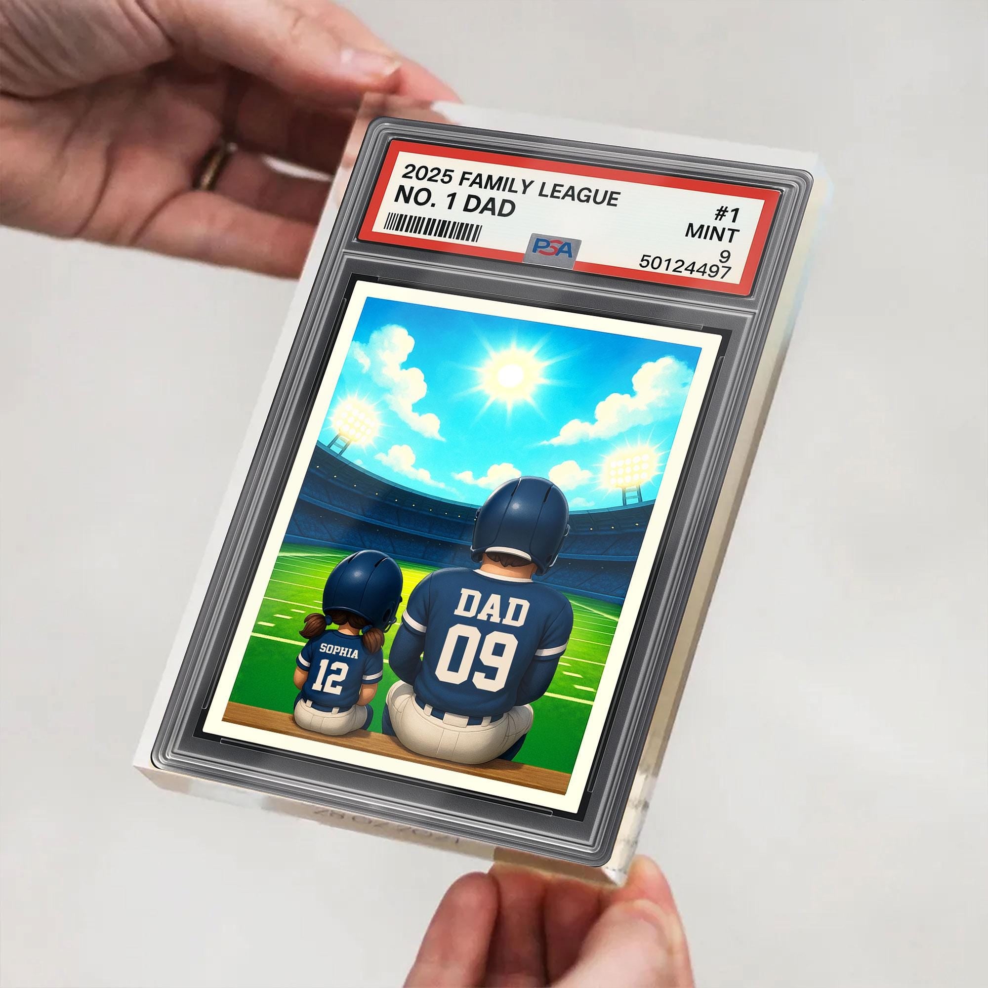 Football No.1 Dad Personalized Trading Card Acrylic Block Plaque, Sport Dad Keepsake, Dad & Kids Decor, Custom Father...