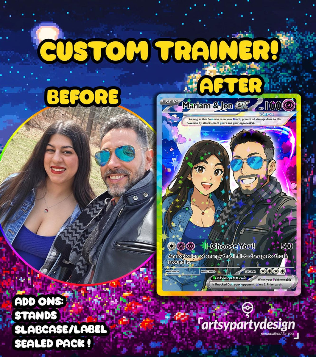 Custom Pokemon Card, Custom Trading Card , Custom Illustration Card, Pokemon Illustration, Artist rendition, Cartoon art, Anime Gift