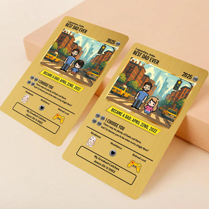 Custom Pixel Art Dad Card – Unique Father's Day Gift, Personalized Wallet Insert for Dad's Special Day, Custom Dad Me...