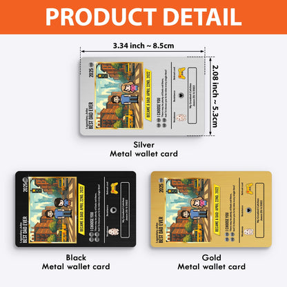 Custom Pixel Art Dad Card – Unique Father's Day Gift, Personalized Wallet Insert for Dad's Special Day, Custom Dad Me...