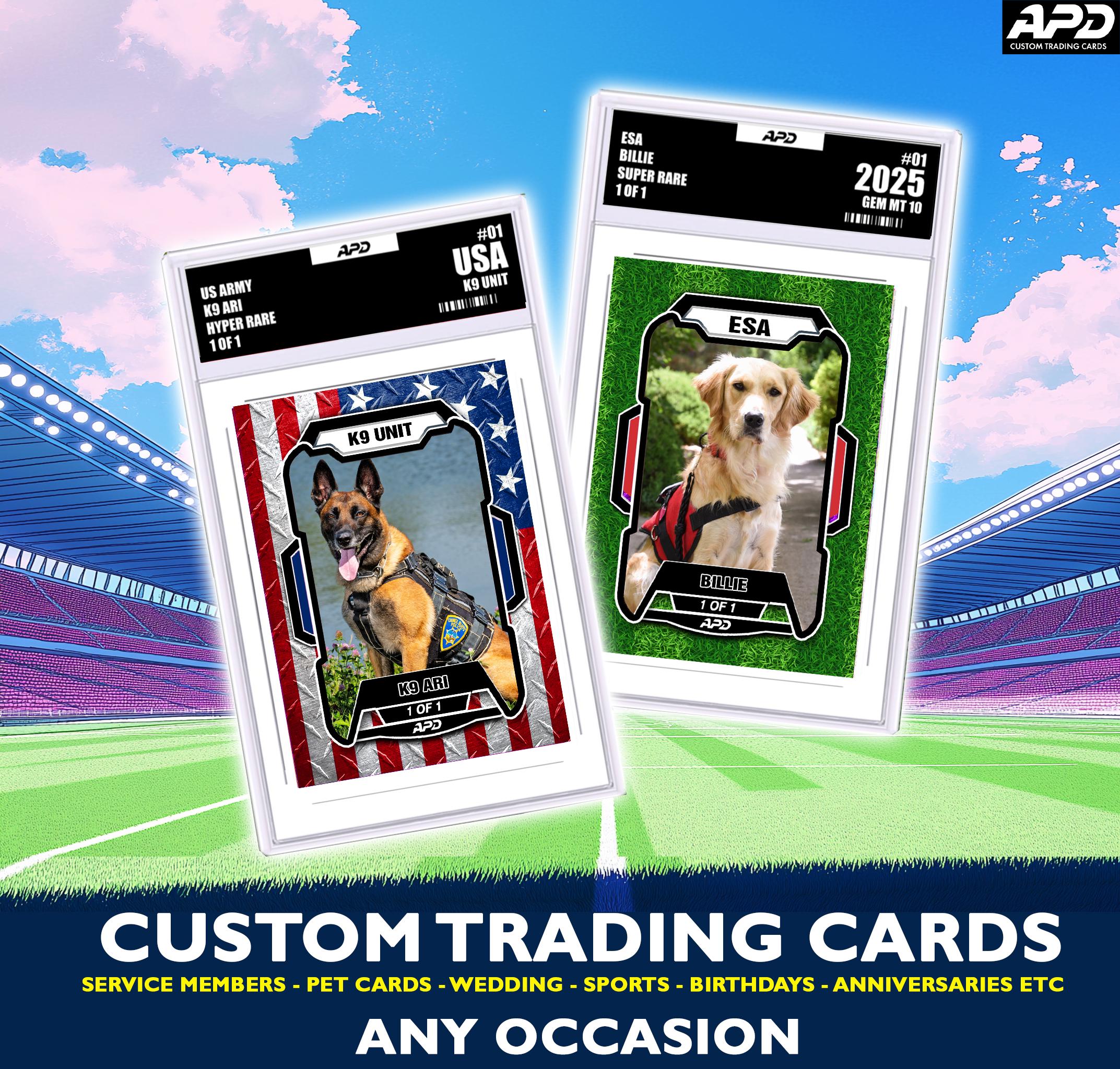 Sport Card for Pets, Custom Pet Cards, ESA Card, K9 Custom Cards, Service dog card, Custom Sport cards for Pets, Pet Card, Pet memorial