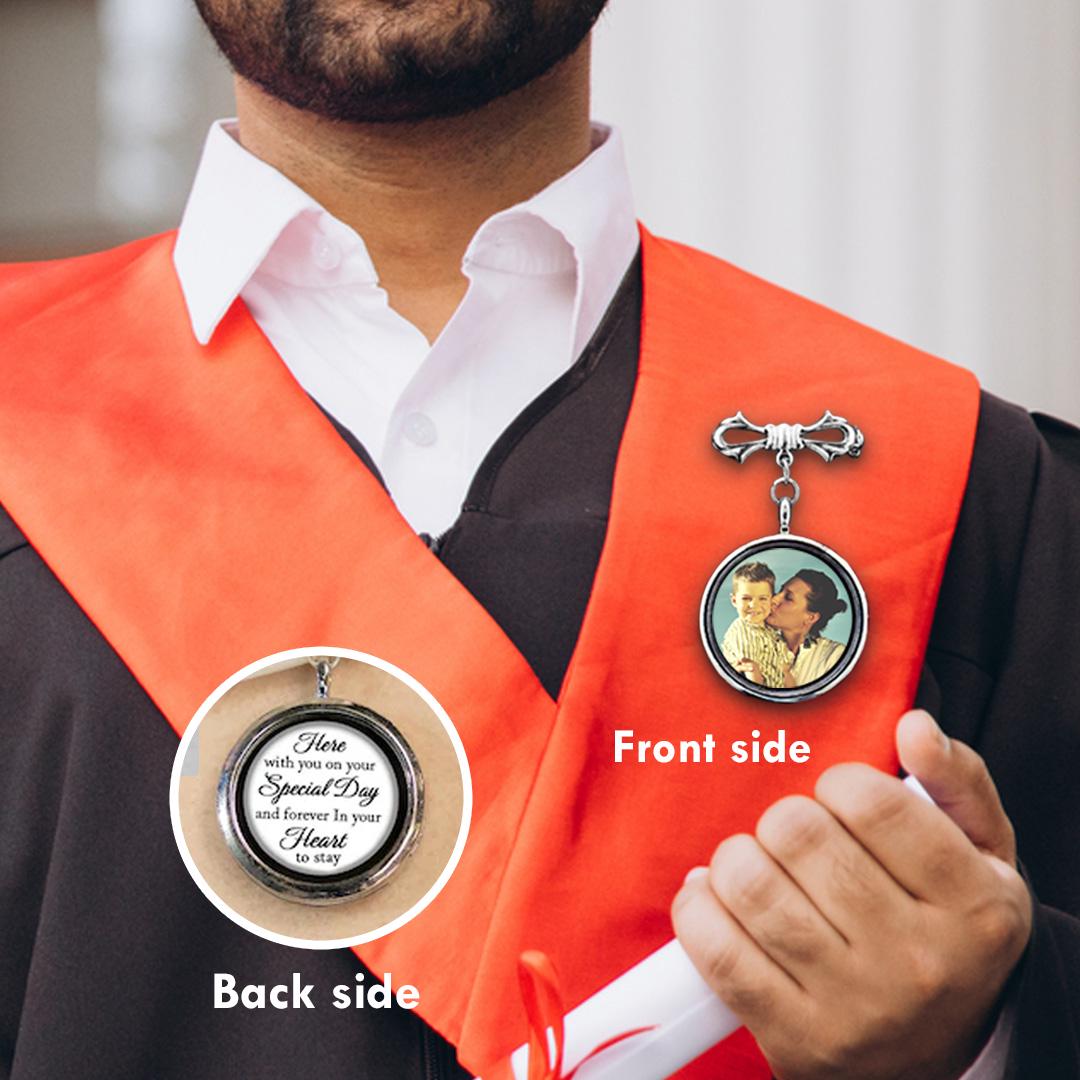 Custom Graduation Lapel Pin With Photo, Message Card Available Graduation Charm, High School Graduation, Funeral Lape...