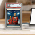 Hockey Daddy's Dream Team, Father's Day Gift, Custom No.1 Dad Man & Kids Trading Card Style Plaque, Personalized Play...