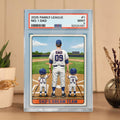 Baseball No. 1 Dad Man And Kids Trading Card Style Personalized Acrylic Block, Dad Plaque, Father's Day Gift for Base...