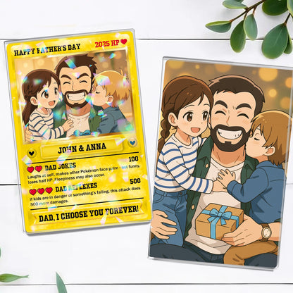 Personalized Photo Cards Hologram Acrylic Block Plaque, Personalized Anime Acrylic Block for Dad, Custom Acrylic 2D P...