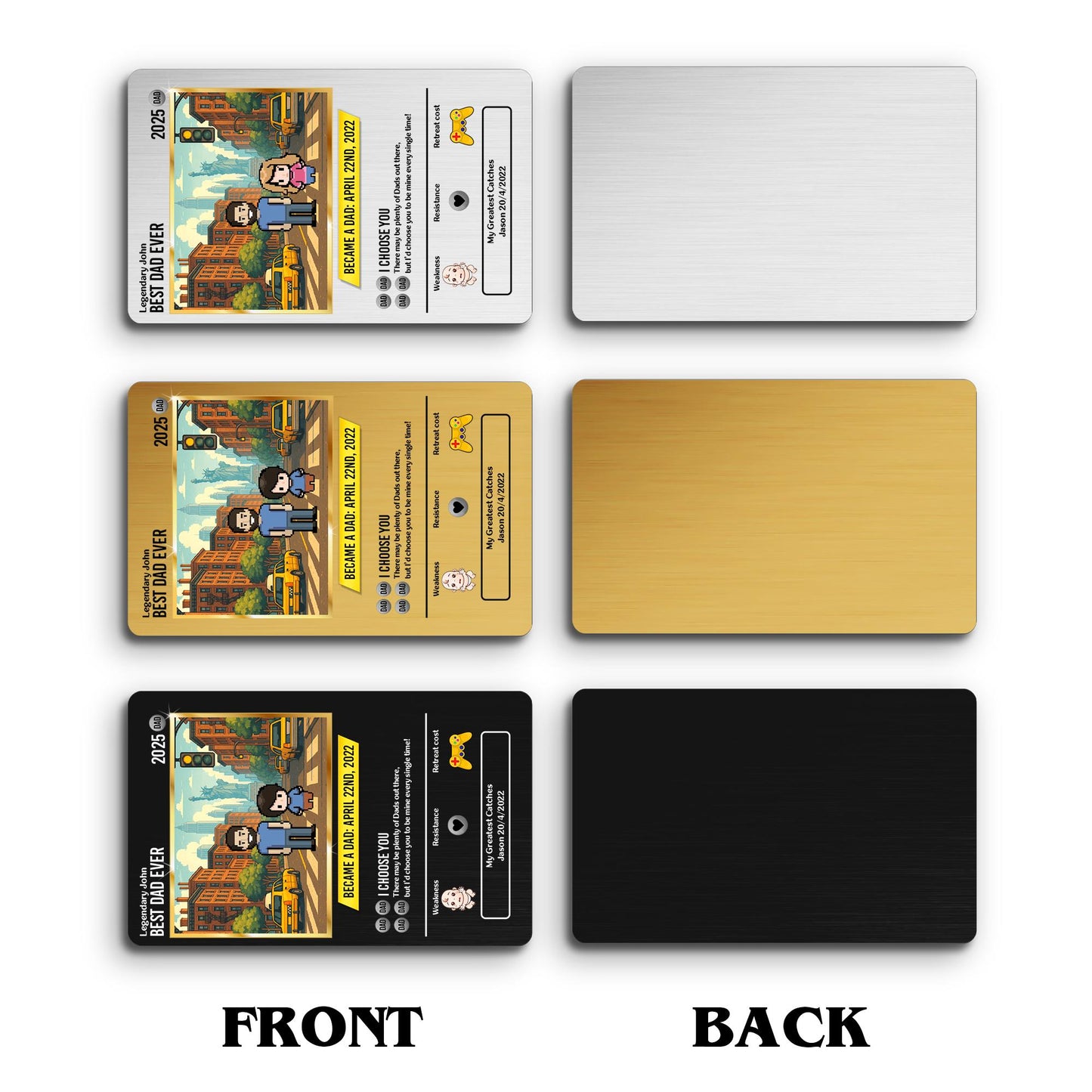 Custom Pixel Art Dad Card – Unique Father's Day Gift, Personalized Wallet Insert for Dad's Special Day, Custom Dad Me...