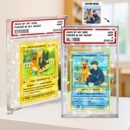 Personalized Poke Dog Hologram Plaque, Anime Style Dog Dad Card, Personalized Pet Trading Card for Dog lovers, Custom...