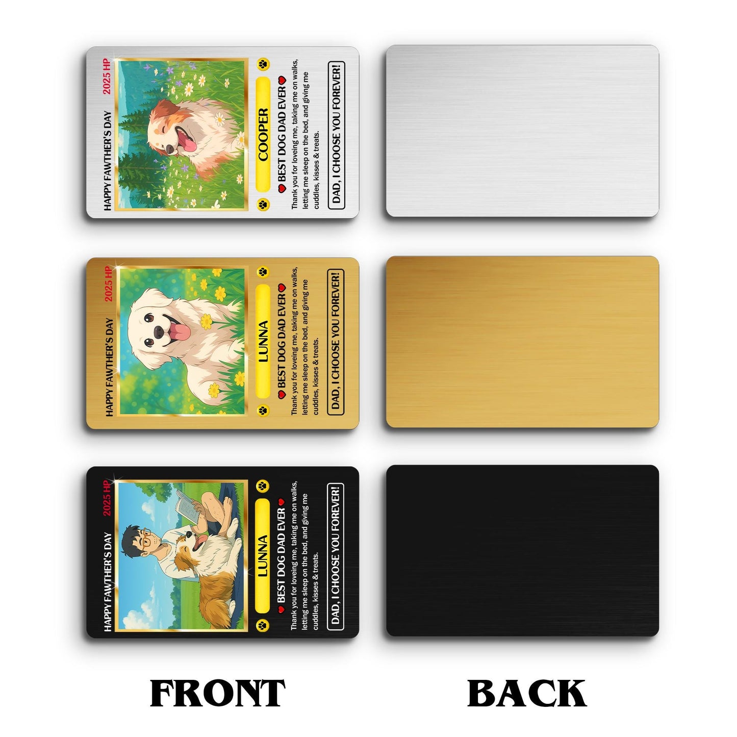Custom Poke Dog Card, Funny father's Day gift from Dog, Pet Lover Gift for Dad, I Choose You Forever, Cute Puppy Trad...
