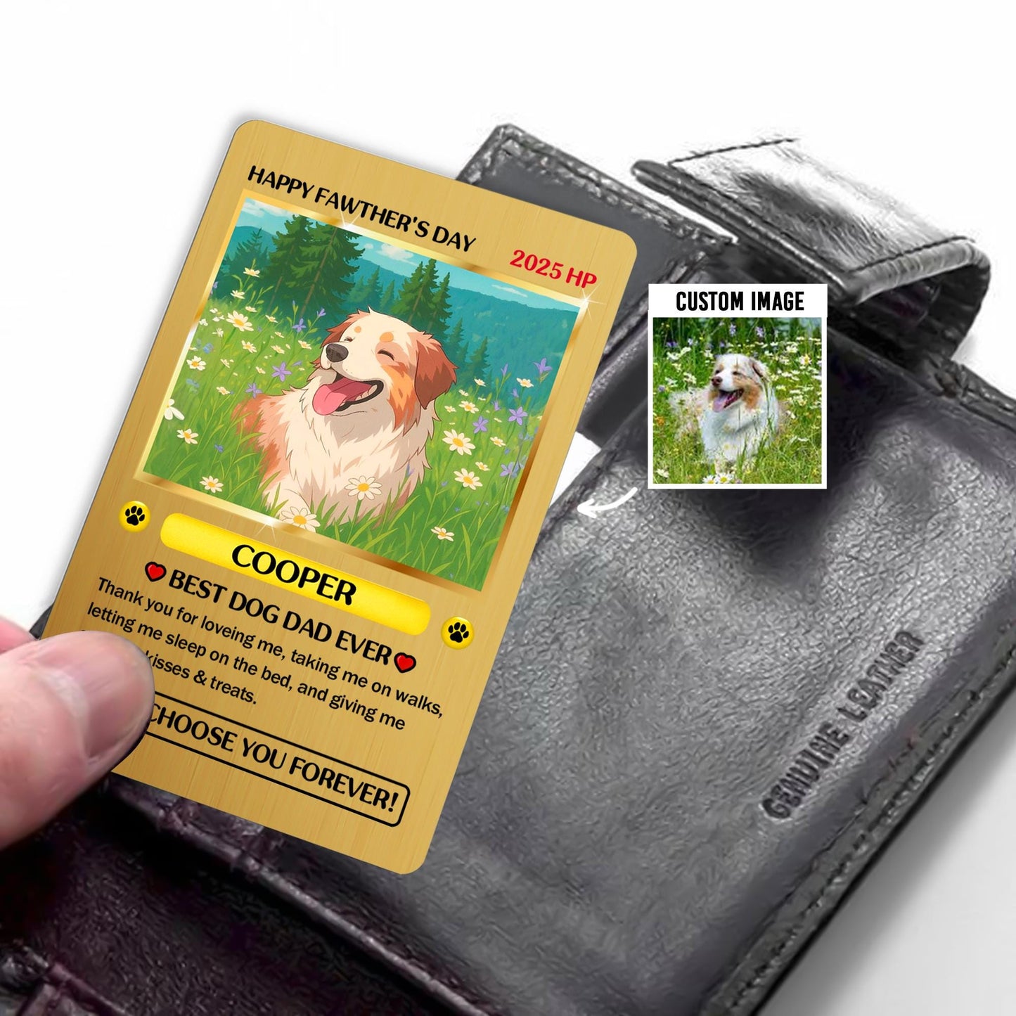 Custom Poke Dog Card, Funny father's Day gift from Dog, Pet Lover Gift for Dad, I Choose You Forever, Cute Puppy Trad...