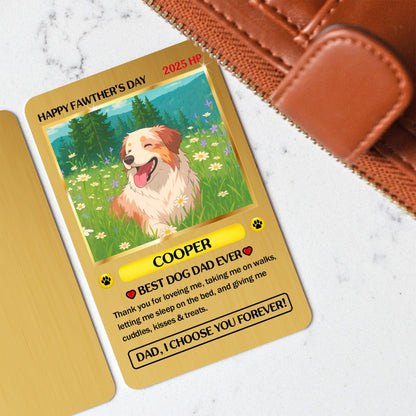 Custom Poke Dog Card, Funny father's Day gift from Dog, Pet Lover Gift for Dad, I Choose You Forever, Cute Puppy Trad...