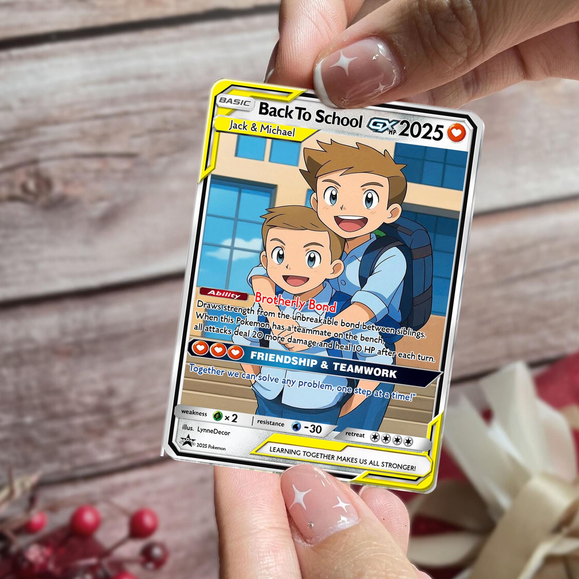 Personalized Pokémon Back to School Card for Kids, Custom Anime Style Student Gift, First Day of School Card for Boy Girl,Name Keepsake Gift