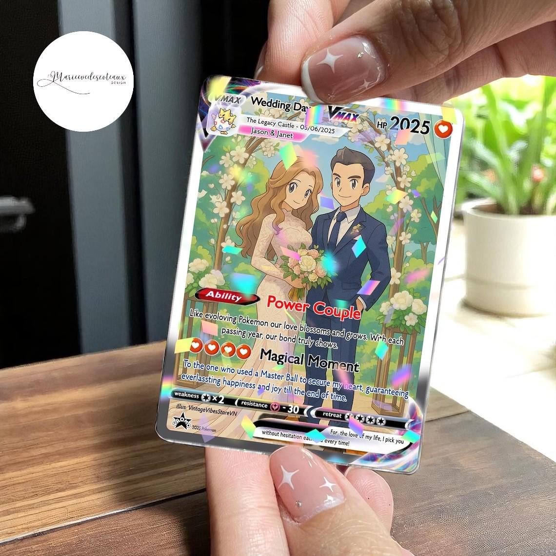 Personalized Anime-Inspired Anniversary Card, Custom Couple Photo Card, Wedding or Anniversary Gift, Cute Card for Hi...