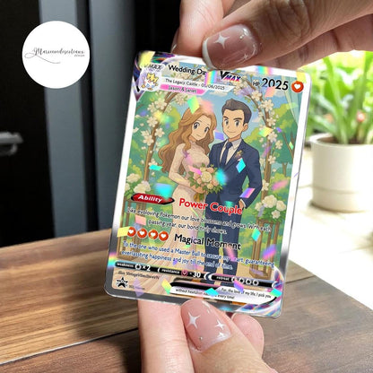 Personalized Anime-Inspired Anniversary Card, Custom Couple Photo Card, Wedding or Anniversary Gift, Cute Card for Hi...