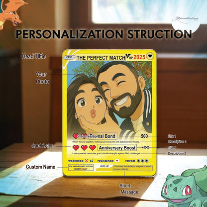 Custom Acrylic Block Couple Card, Anime Style Gift with Photo, Gamer Anniversary Gift, Romantic Gift for Him or Her -...