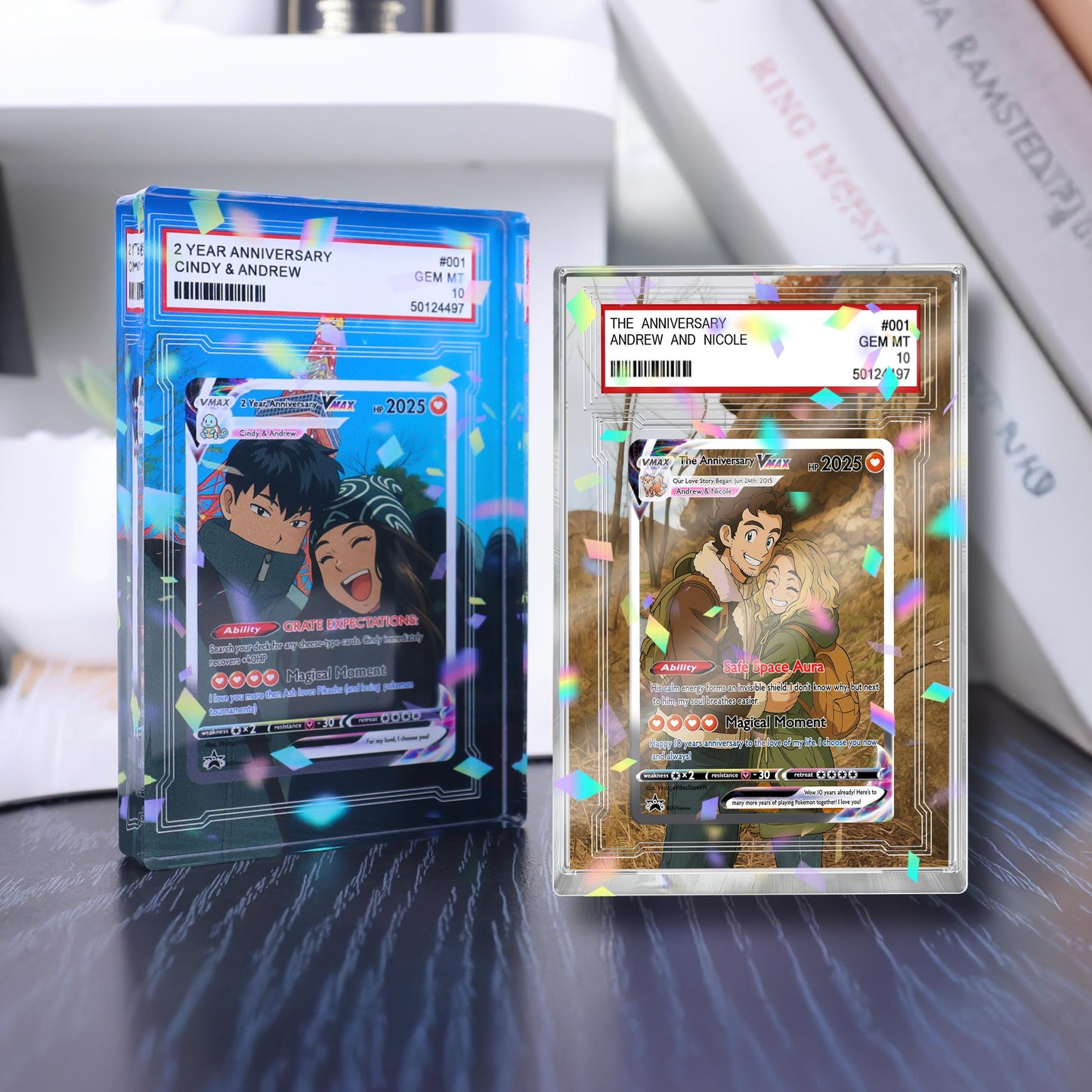 Personalized Pokemon Anniversary Card, Custom Anime Photo Acrylic Plaque, Anniversary Gift, Gift for Him, Gift for He...