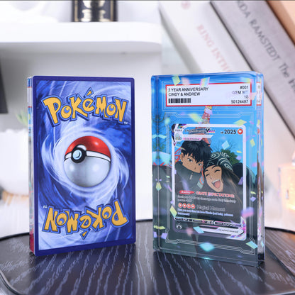 Personalized Pokemon Anniversary Card, Custom Photo Acrylic Plaque, Anime Wedding Card, Anniversary Gift, Gift for Hi...