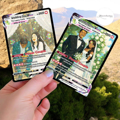 Personalized Poke Anniversary Card, Custom Wedding Photo Card, Anime Style Acrylic Gift, Couple Keepsake for Him or H...