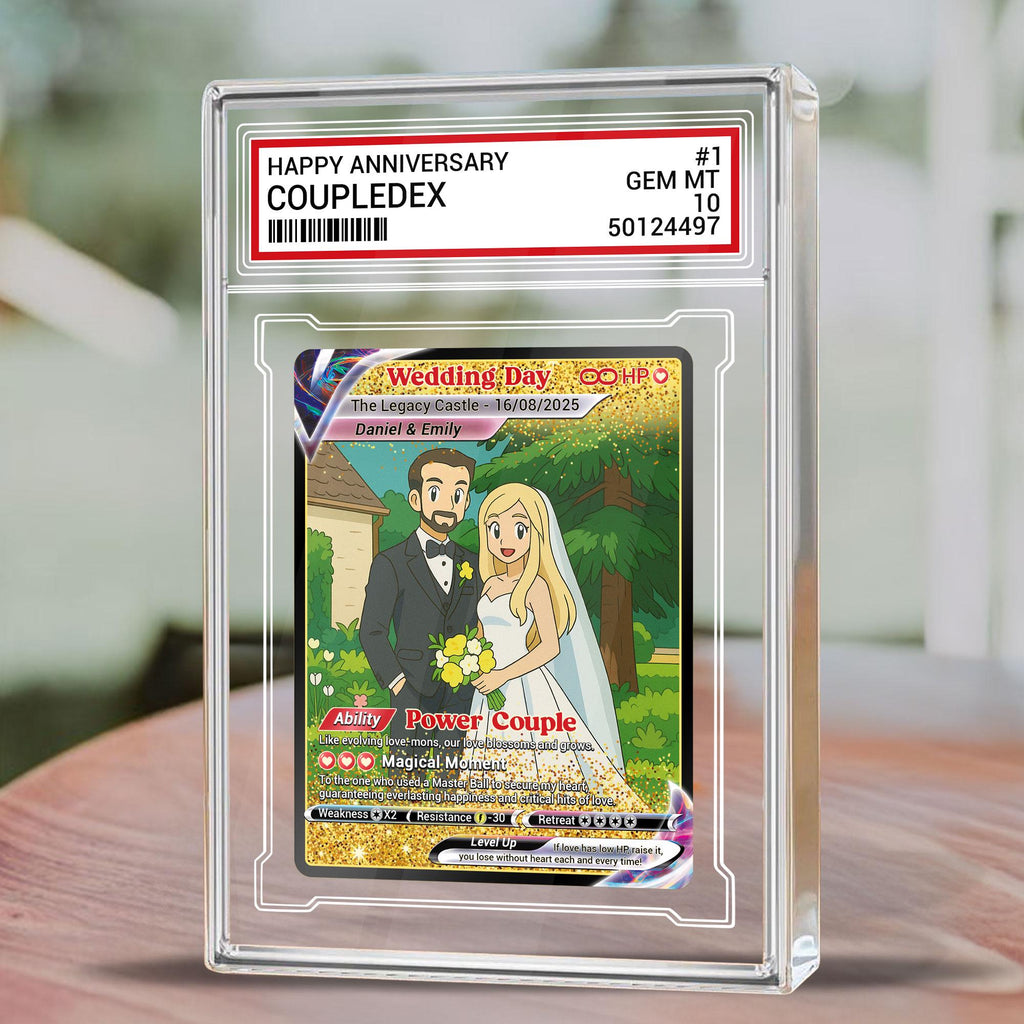 Custom Photo Couple Trading Card Gift, Anime-Inspired Wedding Keepsake, Personalized Acrylic Block, Anniversary Gift,...