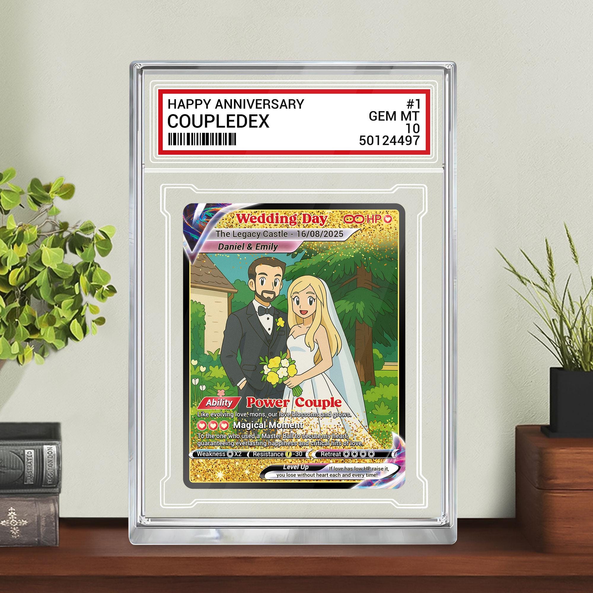 Custom Photo Couple Trading Card Gift, Anime-Inspired Wedding Keepsake, Personalized Acrylic Block, Anniversary Gift,...