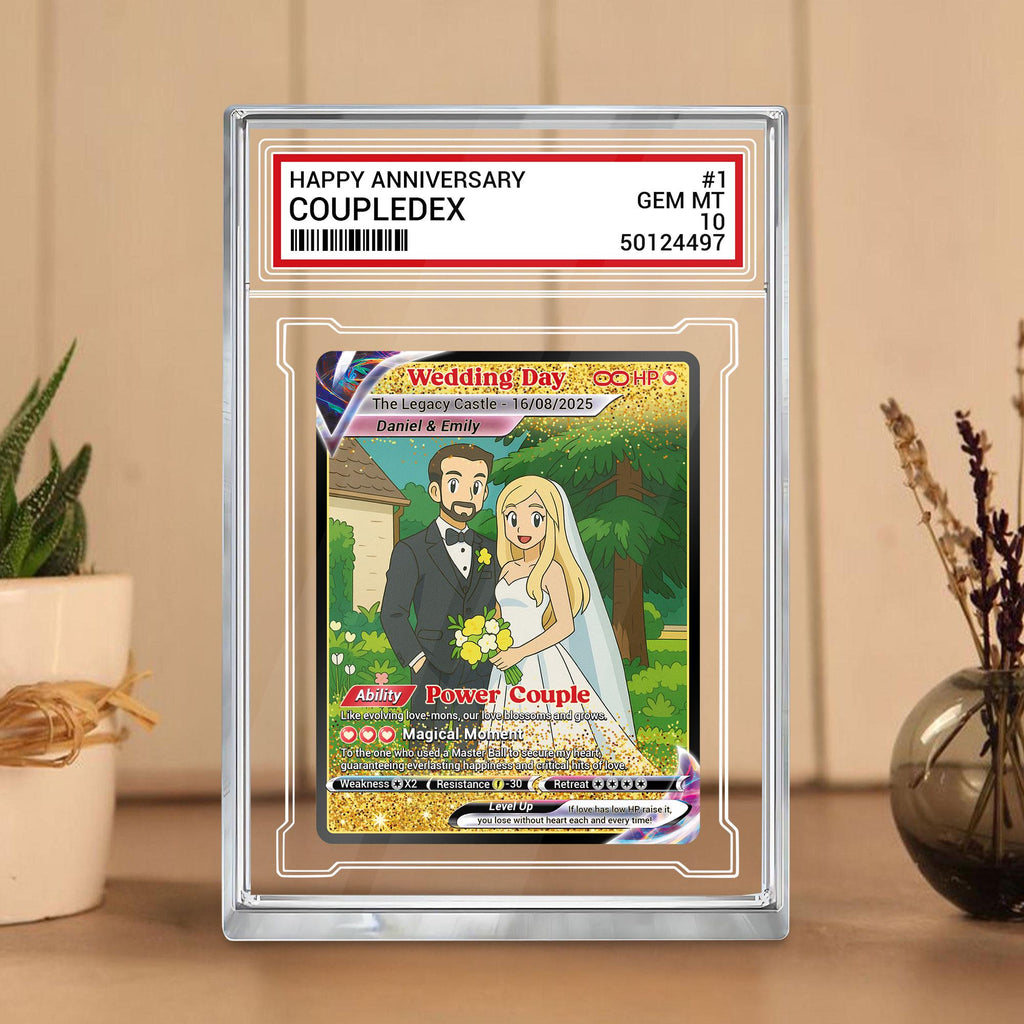 Custom Photo Couple Trading Card Gift, Anime-Inspired Wedding Keepsake, Personalized Acrylic Block, Anniversary Gift,...