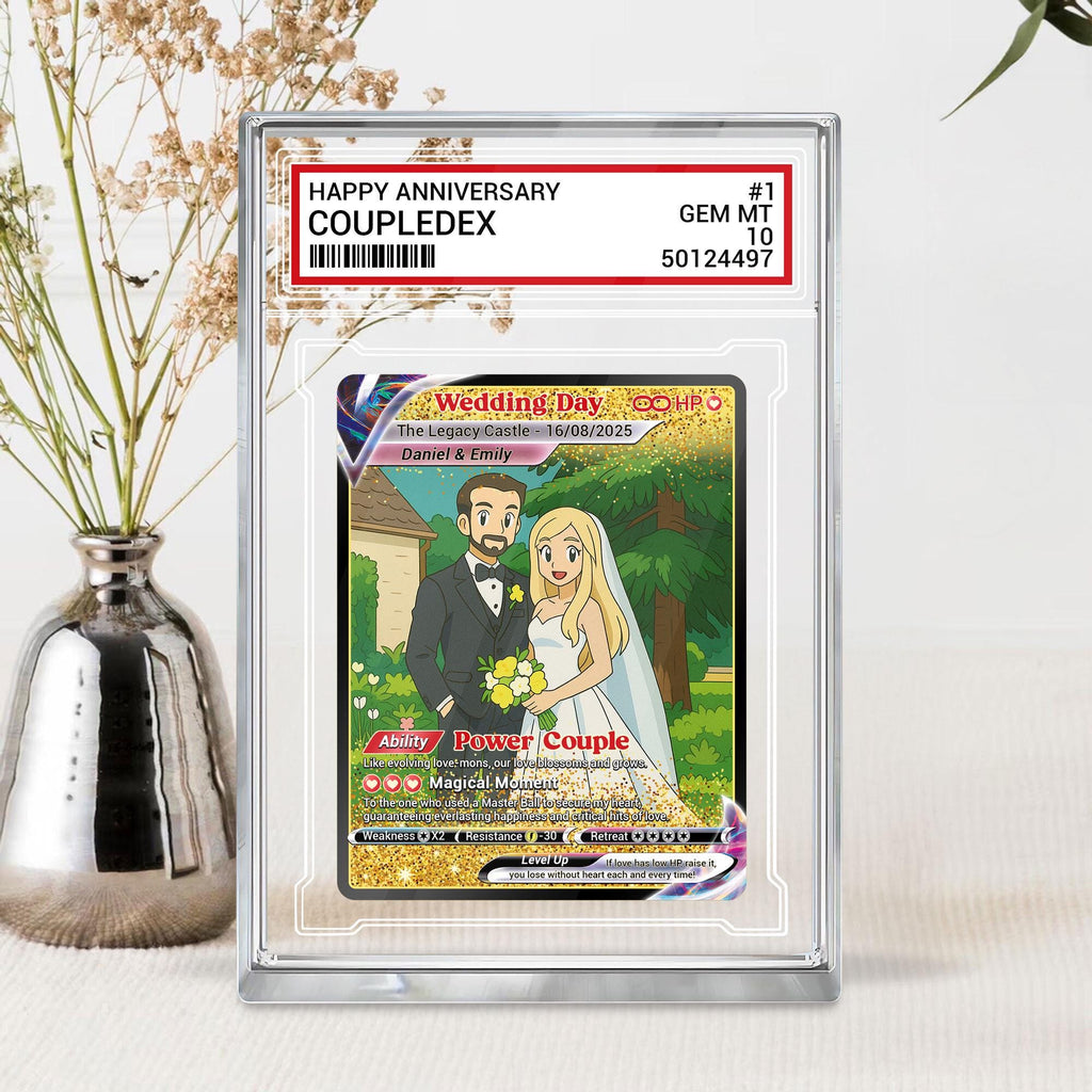 Custom Photo Couple Trading Card Gift, Anime-Inspired Wedding Keepsake, Personalized Acrylic Block, Anniversary Gift,...