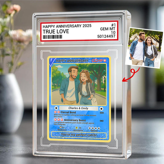 Custom Anniversary Trading Couple Card Acrylic Block, Romantic Keepsake, Personalized Photo Wedding Acrylic Plaque, A...
