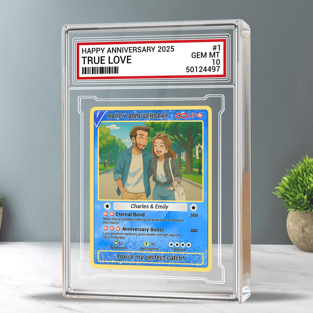 Custom Anniversary Trading Couple Card Acrylic Block, Romantic Keepsake, Personalized Photo Wedding Acrylic Plaque, A...