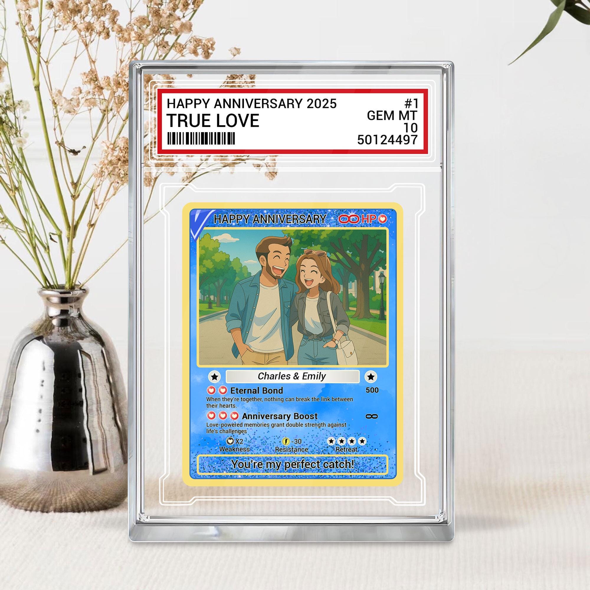 Custom Anniversary Trading Couple Card Acrylic Block, Romantic Keepsake, Personalized Photo Wedding Acrylic Plaque, A...