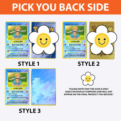 Custom Hologram Pokedad  Father's Day Card, Custom Photo Anime Trading Card, Gamer Dad Gift, 2D Effect Anime Card Box...