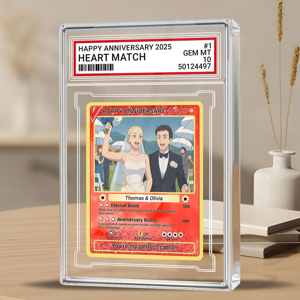 Custom Pokémo Style Wedding Card Gift, Personalized Acrylic with Your Photo, Unique Anniversary Keepsake for Couples,...