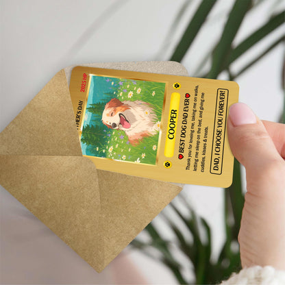Custom Poke Dog Card, Funny father's Day gift from Dog, Pet Lover Gift for Dad, I Choose You Forever, Cute Puppy Trad...